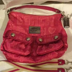 Hot Pink Poppy Coach purse